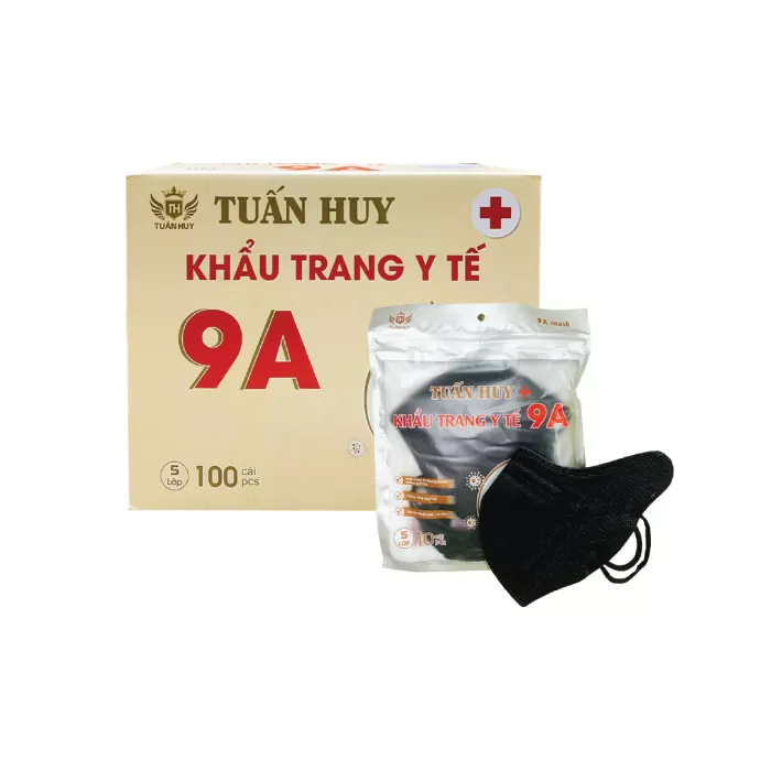 Khẩu Trang 9A Mask Tuấn Huy Đen Thùng 100 Cái